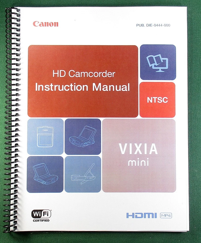 Canon VIXIA Mini Instruction Manual: Full Color 253 Pages & Protective Covers - Image 1 of 1