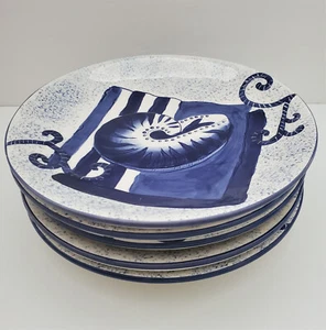 Set of five Ambiance Collections Hand-Painted 9'' OCEAN Salad Plates.FS  - Picture 1 of 5