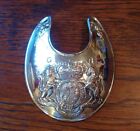 GORGET ENGLISH HEAVY THICK NICKEL SILVER TRADE ENGRAVED RENDEZVOUS FABULOUS SALE