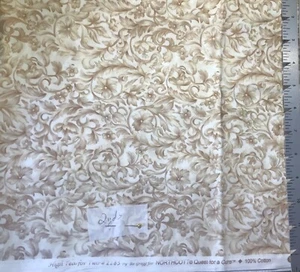 Northcott Ro Gregg Tea for Two Quest for Cure Tan Swirl Cotton fabric 2 yards - Picture 1 of 1
