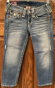 True Religion World Tour Lily Super T Capri Jeans Girls Size 24 - Picture 1 of 12