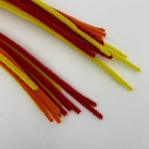 Chenilledraht / Pfeifenputzer / Biegeplüsch /rot-gelb / Ø 6mm / 50cm / 15 Stk.  - Bild 1 von 2