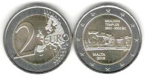 Malta 2 Euro Gedenkmünze 2018 Mnajdra Tempel - Bild 1 von 1
