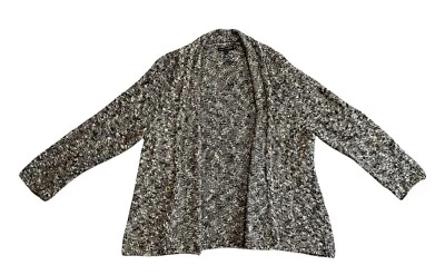 Cárdigan suéter Eileen Fisher mezcla de lino frente abierto talla XL Foto 1 de 4