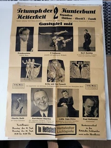 Plakat ca. 1947  ,  Hettstedt Lichtspiele   ,   Trumpf der Heiterkeit , - Bild 1 von 1