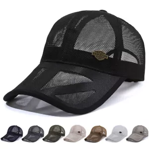 Berretto sportivo baseball uomo maglia intera traspirante protezione solare camionista cappello sole - Foto 1 di 31