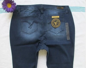 New YMI Jeans Size 20 Womens Mid Rise Skinny Dark Blue Denim - Picture 1 of 11