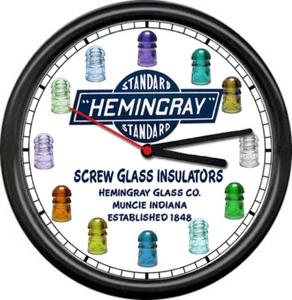 Hemingray Screw Electrical Glass Insulators Muncie IN Depression Sign Wall Clock - Picture 1 of 1
