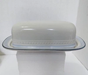 Johann Haviland Butter Dish Crowning Fashion Dinnerware From Japan White Blue - Picture 1 of 4