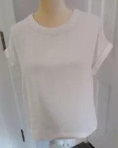 Worthington off white short sleeve Blouse Top size S - Picture 1 of 3