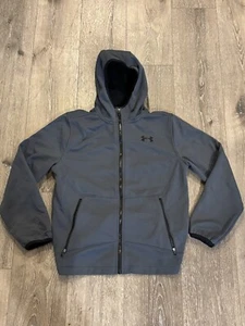 Under Armour ColdGear Storm Zip Hoodie Youth Lg Gray Fleece Lined Sweatshirt - Picture 1 of 7
