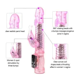 Rabbit Vibrator G-Spot Dildo Vibe Waterproof Massager Sex Toys For Women Female - Picture 1 of 5