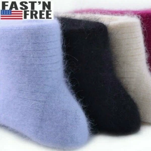 3 Pairs Women 100% Wool Crew Socks Thicken Boot Warm Soft Winter 5-9 - Picture 1 of 9