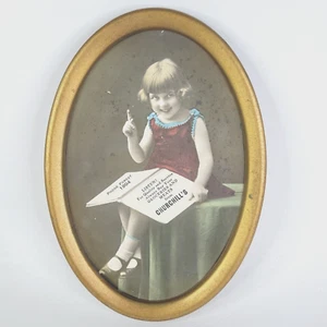 1904 Phone Forest Grocery Advertisement Ferrotype Tintype Antique Photo 5x7 GIrl - Picture 1 of 6