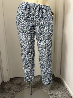 Pantalones Jogger Joie Suave Cortos Para Mujer XS Estampado Floral Azul/Blanco. Foto 1 de 4