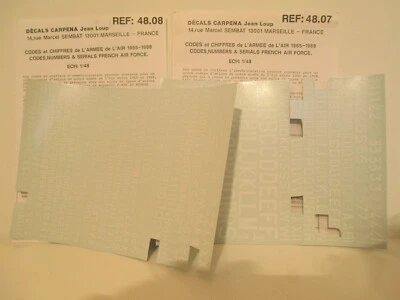 CARPENA 48-08 ORIGINAL DECALS SHEET FRENCH AIR FORCE DECALQUES ORIGINALES ARMEE - Photo 1/4