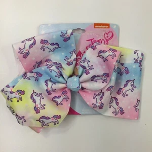 JoJo Siwa Signature Collection UNICORNS AND OMBRE Ribbon 8" Bow BRAND NEW - Picture 1 of 4