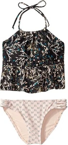 O'Neill Kids Girl's 178982 Mekena Tankini Set Mekena Floral Black Size 4 - Picture 1 of 2