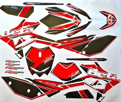 4MOTO24 Beta RR 125 LC 2010 - 2018 rot red DEKOR DECAL KIT Aufkleber Verkleidung