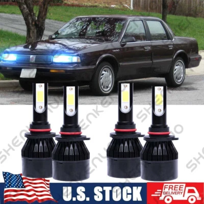 For Oldsmobile Cutlass Ciera 1987-1996 8000K LED Headlight Bulbs High & Low Qty4 - Image 1 of 4