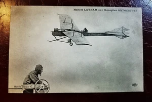Old postcard aviation - pilots Hubert Latham on Monoplan "ANTOINETTE" - Aviators - Picture 1 of 2