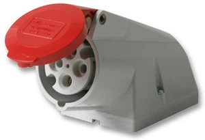 PRO POWER - 16A, 415V, Surface Mount CEE Socket, 3P+E, Red, IP44 - Picture 1 of 1