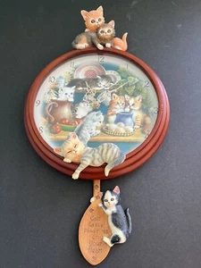 Bradford Exchange Küchen Kapern Katzen Kätzchen Motiv Wanduhr Limited Edition - Bild 1 von 10
