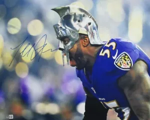 Foto autografiada de Terrell Suggs 16x20 de los Baltimore Ravens Beckett - Imagen 1 de 3