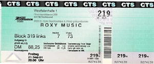 Roxy Music - Ticket Eintrittskarte Konzertkarte Dortmund NICHT entwertet - 2001 - Bild 1 von 1