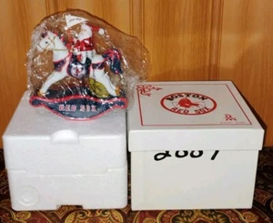 2007 Boston Red Sox Danbury Mint Santa’s Rocking Horse Christmas Ornament In Box - Picture 1 of 5