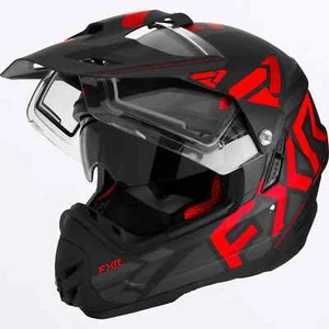 FXR TORQUE X TEAM HELMET w/ ELECTRIC SHIELD & SUN SHADE- BLACK/RED -Size XL -NEW - Picture 1 of 6