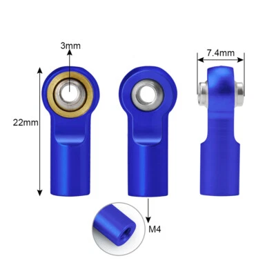 10/20x M2 M3 M4 Link Rod End Ball Head Parts for RC 1/10 SCX10 D90 TRX-4 - Image 1 of 4