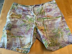 POLO BY RALPH LAUREN HAWAIIANISCHES THEMA PALMEN SURF GEFÜTTERTE BADEHOSE HERREN XL - Bild 1 von 9