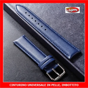 CINTURINO UNIVERSALE DI PELLE PER OROLOGIO - BLUE mis. DA 22 mm. - Foto 1 di 1