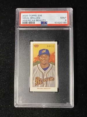 2020 Topps 206 Vidal Brujan American Beauty Back SSP /10 RC PSA 9 Mint Pop 1 - Image 1 of 2