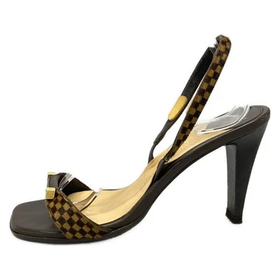 Sandálias LOUIS VUITTON sola estofada/Damier marrom escuro x couro marrom claro - Imagem 1 de 4