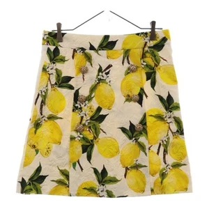 Dolce and Gabbana And Lemon Pattern Bijoux Button Decorative Side Slit Skirt - Picture 1 of 8