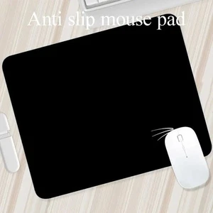 Black Gaming Mouse Pad Rubber Anti-Slip Mat for Laptop Desktop Office - Picture 1 of 7