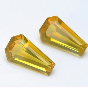 4.34Cts Marvelous Natural Mexican Fire Opal 12.5X7.4mm Fancy Cut Matching Pair - Picture 1 of 5