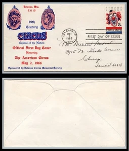 US FDC # 1309 5c Circus Clown DeLavan 1965, 9p9296 - Picture 1 of 1