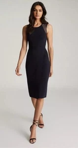 Reiss Black Leila Knitted Bodycon Dress Size UK S Fits UK 8 RRP £175.00 - Picture 1 of 22