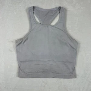 Lululemon Ribbed Cropped Tank Top Racerback Athletic Workout Grau - Bild 1 von 7