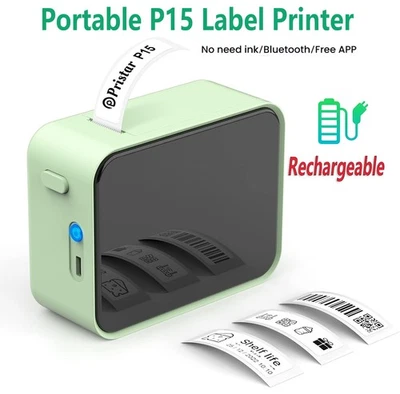 Pristar P15 Bluetooth Etikettendrucker Mini labelmaker Beschriftungsgerät - Bild 1 von 4
