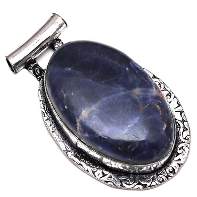 Colgante de piedras preciosas de sodalita regalo para su joyería de plata 2" Foto 1 de 4
