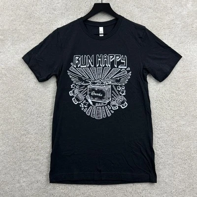 Camiseta Brooks Adulto Talla Pequeña Negra Manga Corta Gráfica Camiseta Run Happy Foto 1 de 4