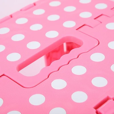 Dot Plastic Folding Stool Small Chair Advanced Massage Stool 29*22*39cm(Pink)☚ - Image 1 of 4