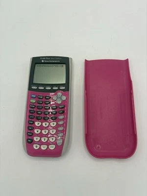 Texas Instruments - TI-84 Plus C Silver Graphing Calculator with Cover - Pink - Image 1 of 2