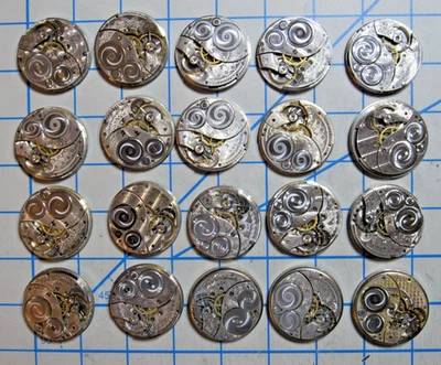 20 ELGIN 12 & 14 SIZE POCKET WATCH MOVEMENTS GRADES 301 303 314 315 345 357 384 - Image 1 of 4