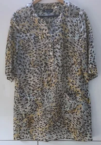 Aquascutum Silk Shift Dress Beige Multi Size UK 14 - Picture 1 of 10