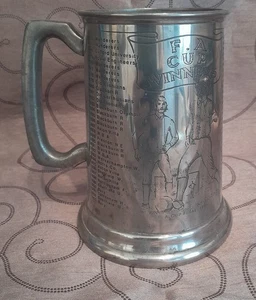 F.A CUP WINNERS PEWTER TANKARD 1939-1976 EXCELLENT CONDITION - Picture 1 of 6